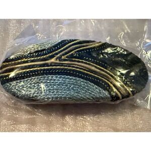 Large Raffia Style Braided Hair Barrette Metal Clip Made In Philippines